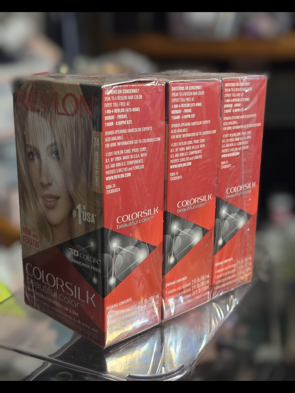 3 Pack Revlon Colorsilk 74 Medium Blonde Permanent Hair Color
